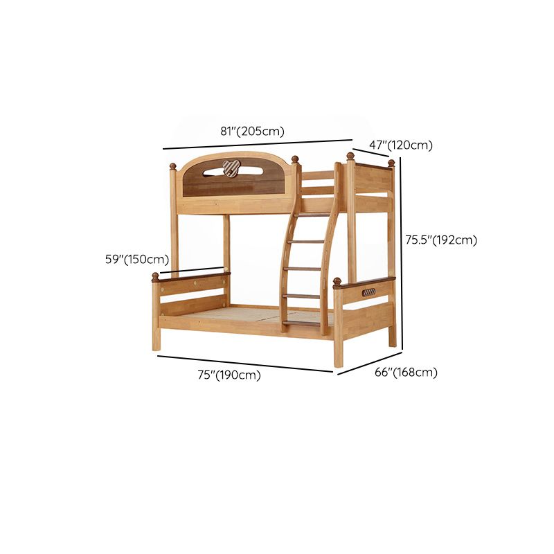 Full/Twin Size Bunk Bed Solid Wood Bed Frame for Kids with Storage