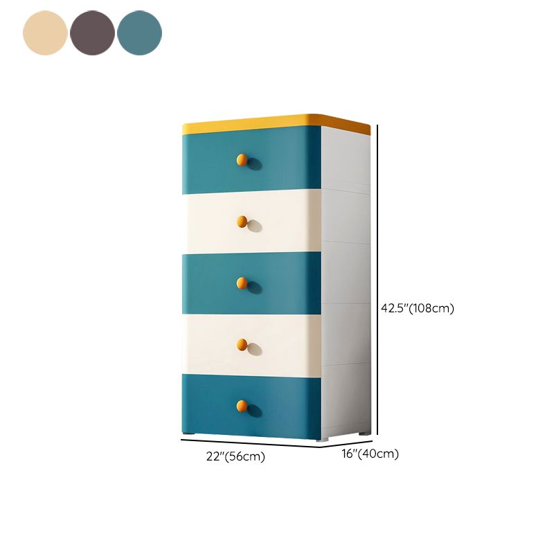 5 Drawers Kids Dresser Set Vertical Scandinavian Nursery Dresser