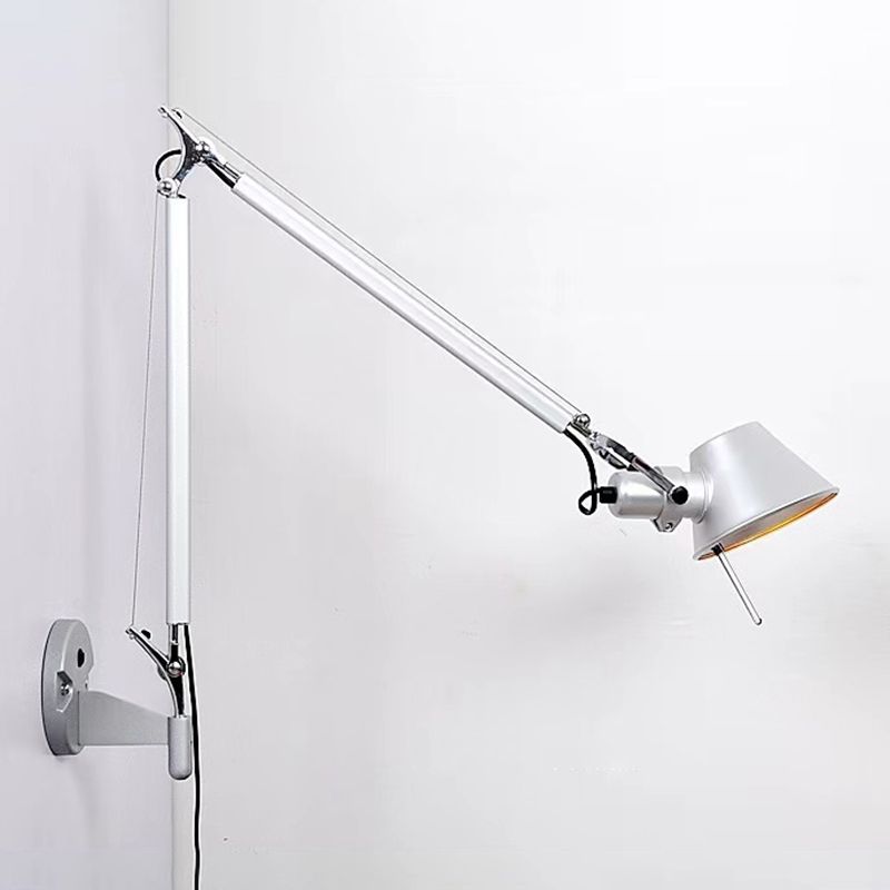 Modern Wall Sconce Cone Shape Vanity Lamp with Swinging Arm for Bathroom