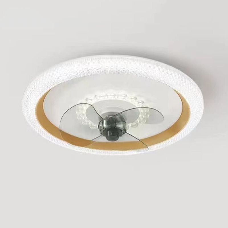 Nordic Style Ceiling Fan Lamp Round Shape Ceiling Fan Light for Bedroom