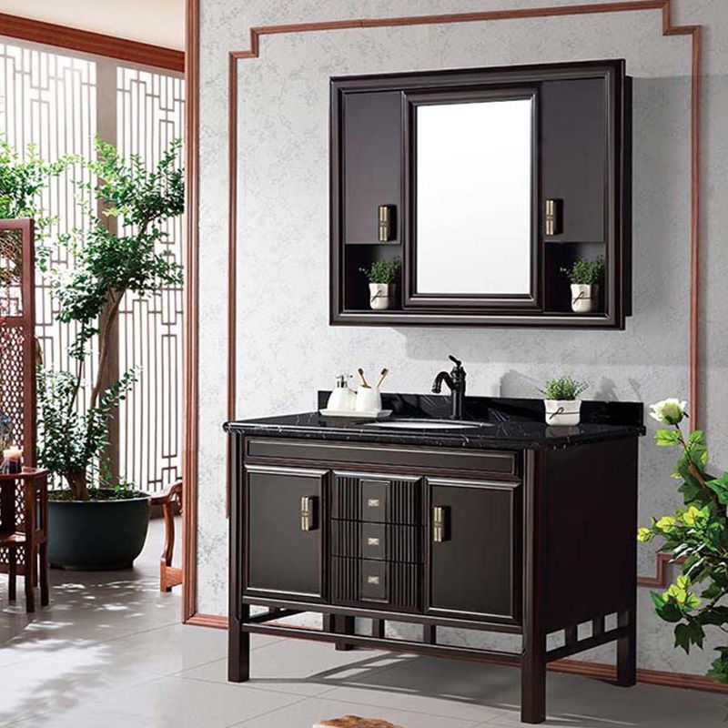 Traditional Wood Sink Vanity Solid Color Wall Mount Vanity Cabinet