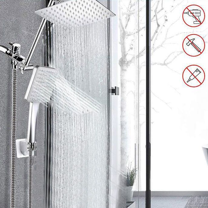 Contemporary Shower Head Combo Polished Stainless Steel Wall-Mount Shower Head