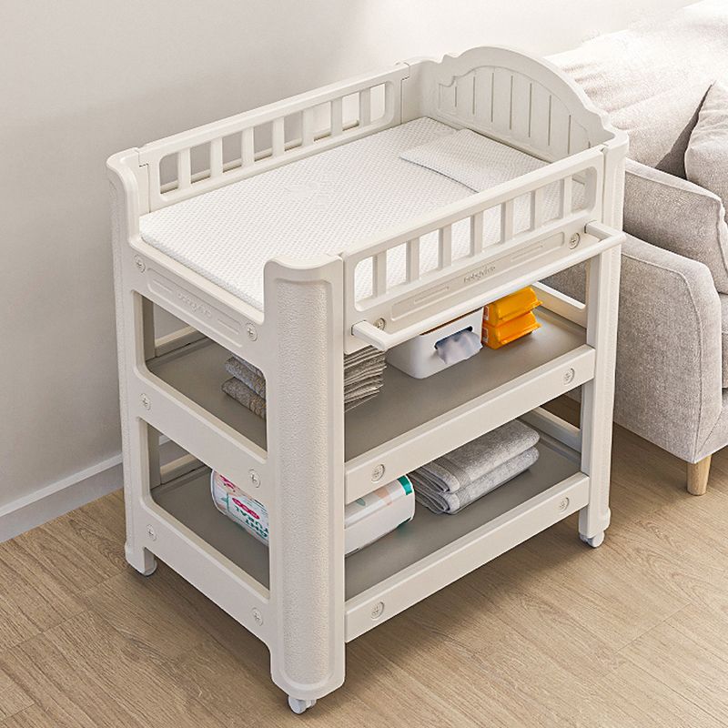 Modern Arch Top Changing Table Plastic Baby Changing Table with Safety Rail