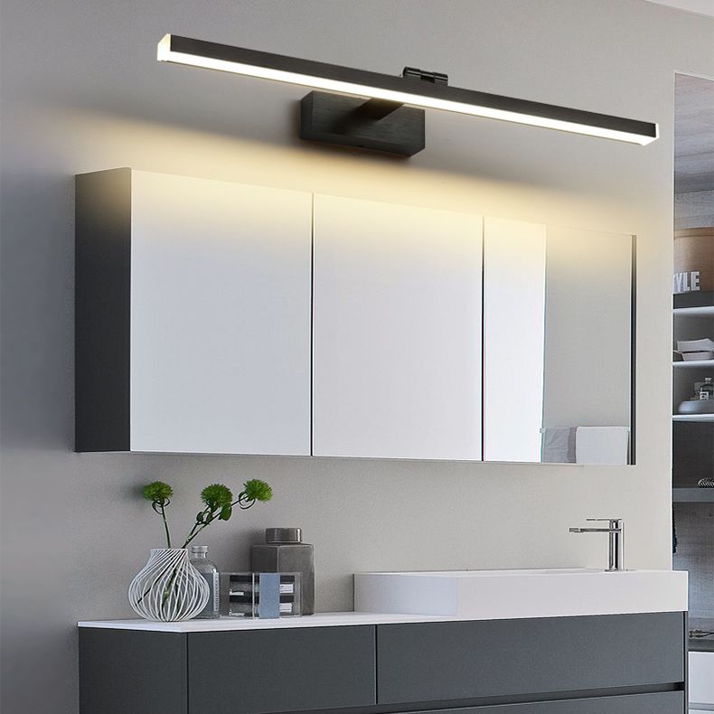 Lámpara lineal lámpara de luz contemporánea led de aluminio baños de pared lámpara de luz en negro