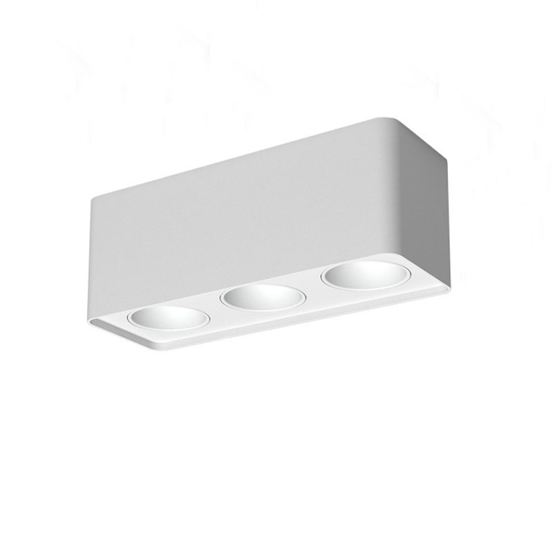 LED Modern Metal Flush Mount Rectangle Shape Ceiling Lamp with Glass Shade for Living Room