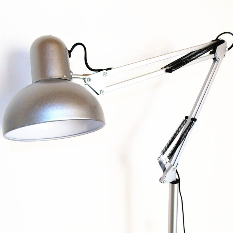 Swing Arm Metal Floor Lamp Nordic 1 Head Task Floor Light with Bowl Shade