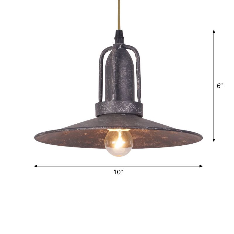 Single Shaded Suspension Lighting Industrial Metal Pendant Ceiling Lamp for Bistro