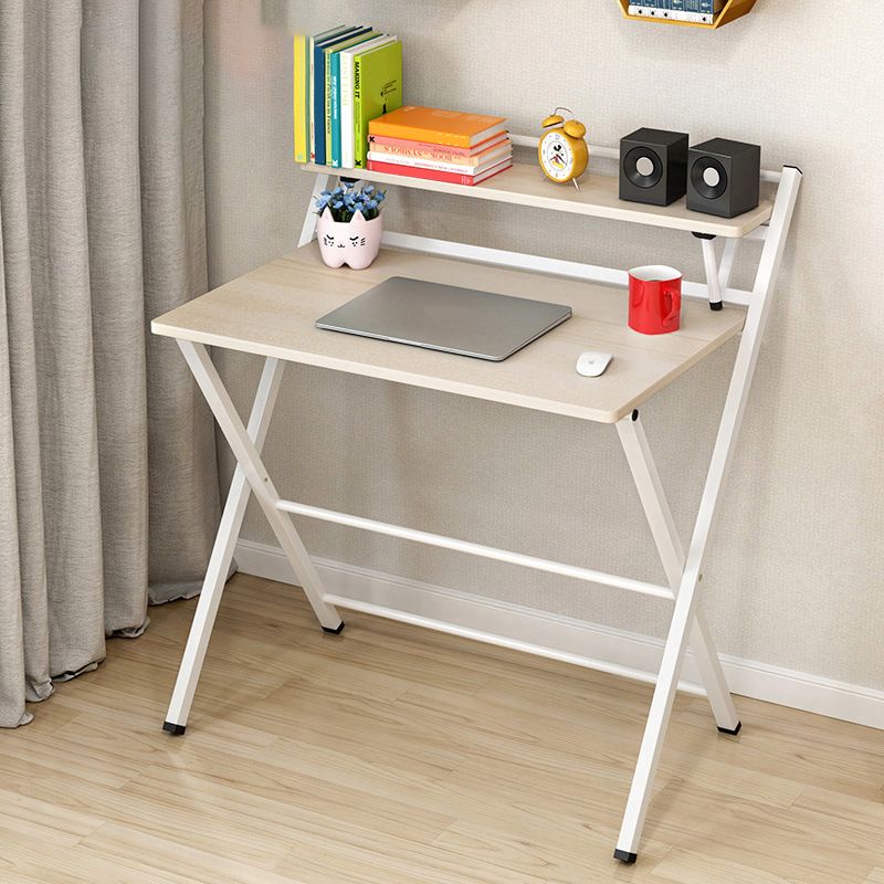 Solid Wood Children's Desk Home Desk with Chair Set with Storage Shelves