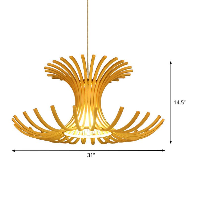 Fronte di illuminazione sospesa a sospensione di luce a sospensione 1 giapponese 1 prefmetto a sospensione con tonalità di bambù