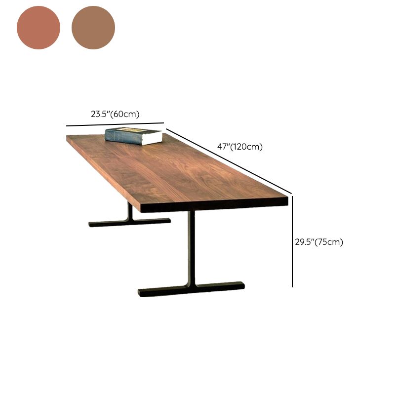 Rectangular Pine Wood Computer Desk T-Shape Base Dormitory Office Desk