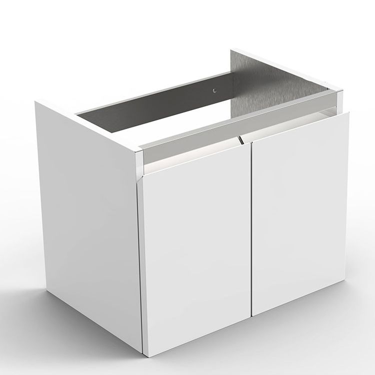 Modern Metal Bathroom Vanity Solid Color Wall Mount Vanity Cabinet in White