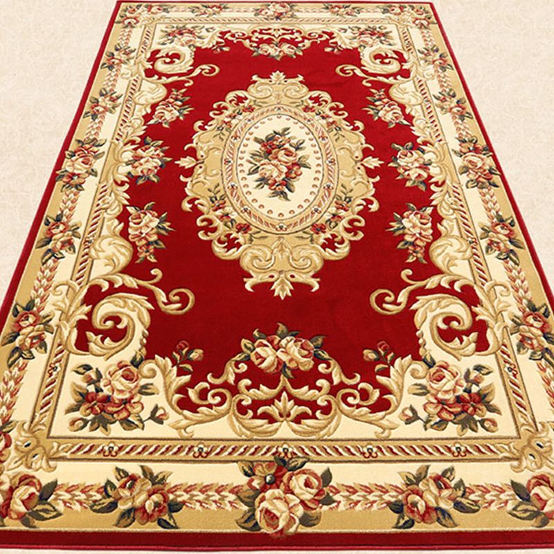 Antique Floral Design Carpet Polyester Indoor Rug Stain Resistant Area Carpet for Home Decoration