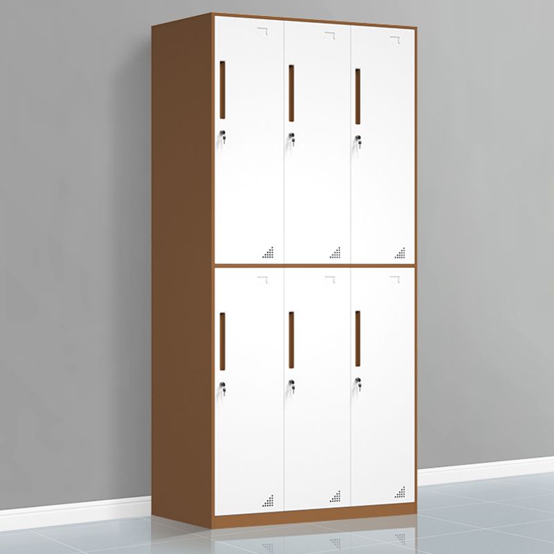 White and Brown Wardrobe Cabinet Modern Steel Wardrobe Armoire