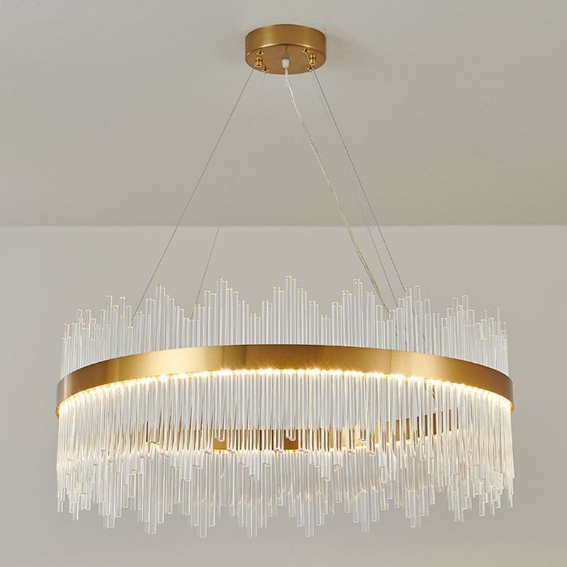 Modern Style Crystal Hanging Lighting Fixture Household Chandelier for Sitting Room