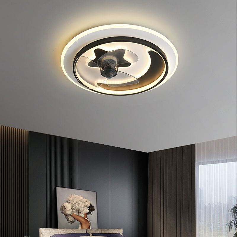 Kids Style Round Shape Ceiling Fan Lights Metal LED Ceiling Fan Lamps