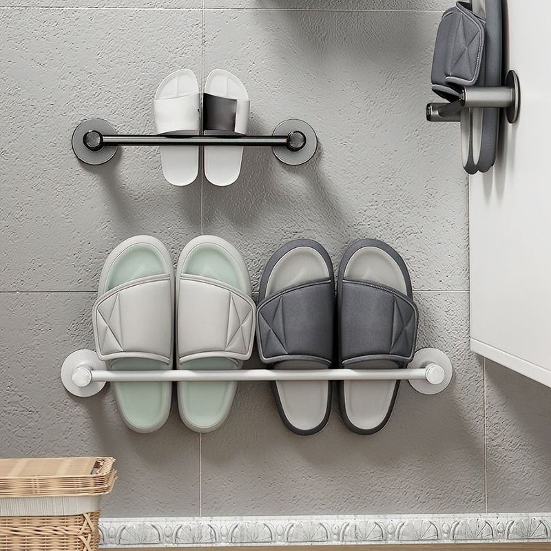 2-Piece Modern Bathroom Accessory Set Metal Slipper Rack/Towel Bar