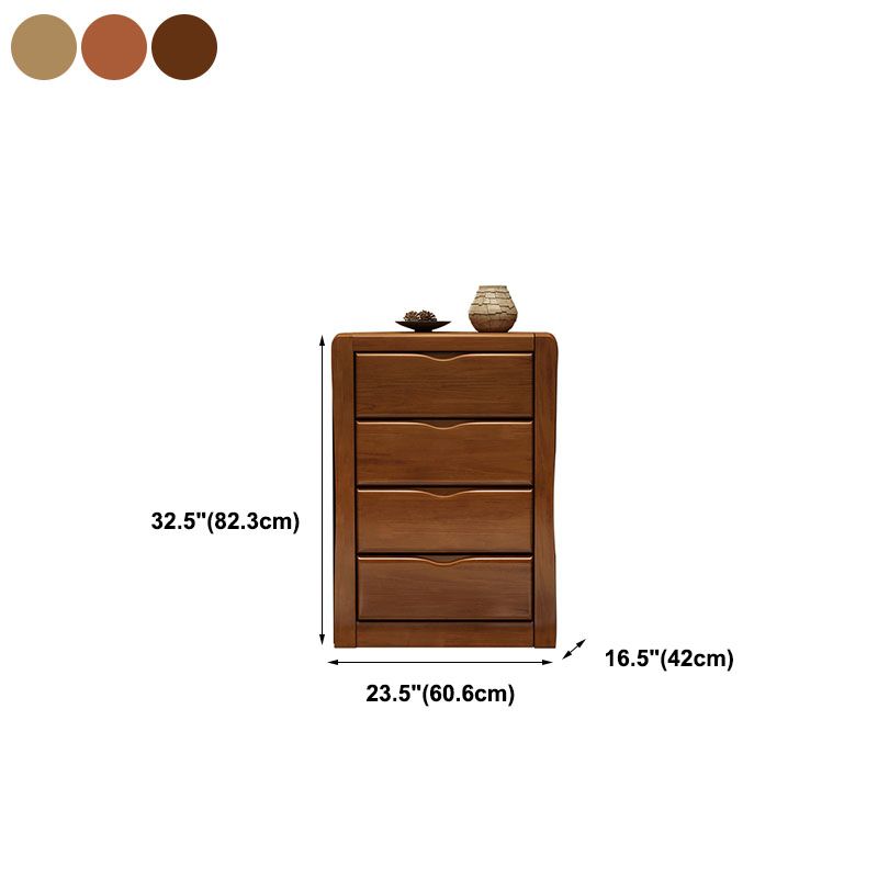 Vertical Rubber Wood Lingerie Chest Traditional Style Storage Chest with 3 / 4 / 5 Drawers