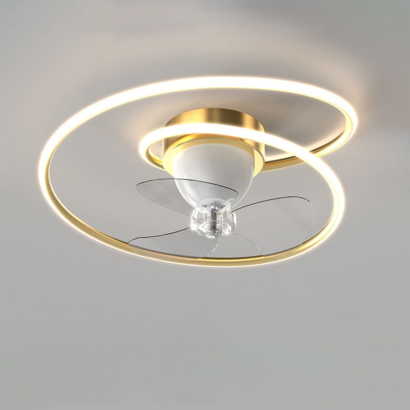 Single White/Golden/Black Ceiling Fan Lamp Unique Modern LED Ceiling Fan Light