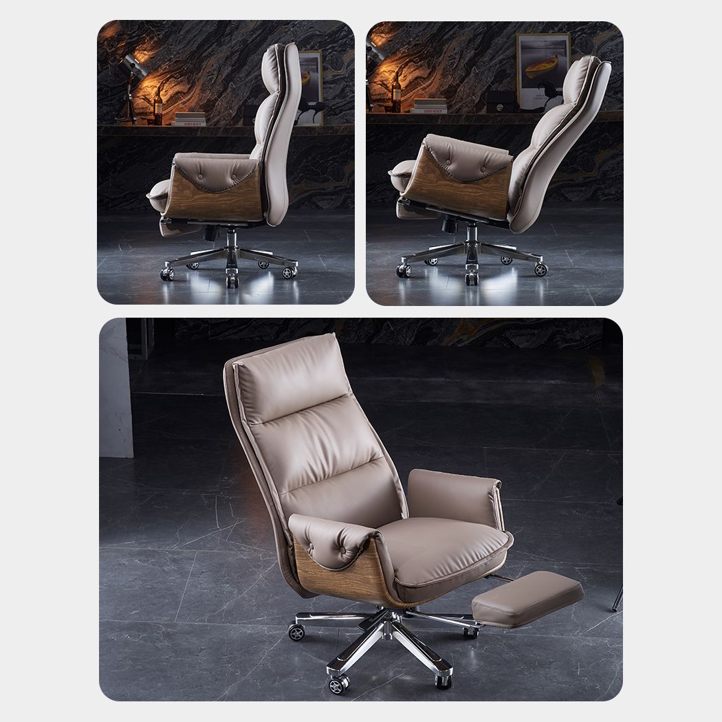 Executive Ergonomic Desk Chair with Padded Arms Chrome Metal Modern Task Chair with Wheels