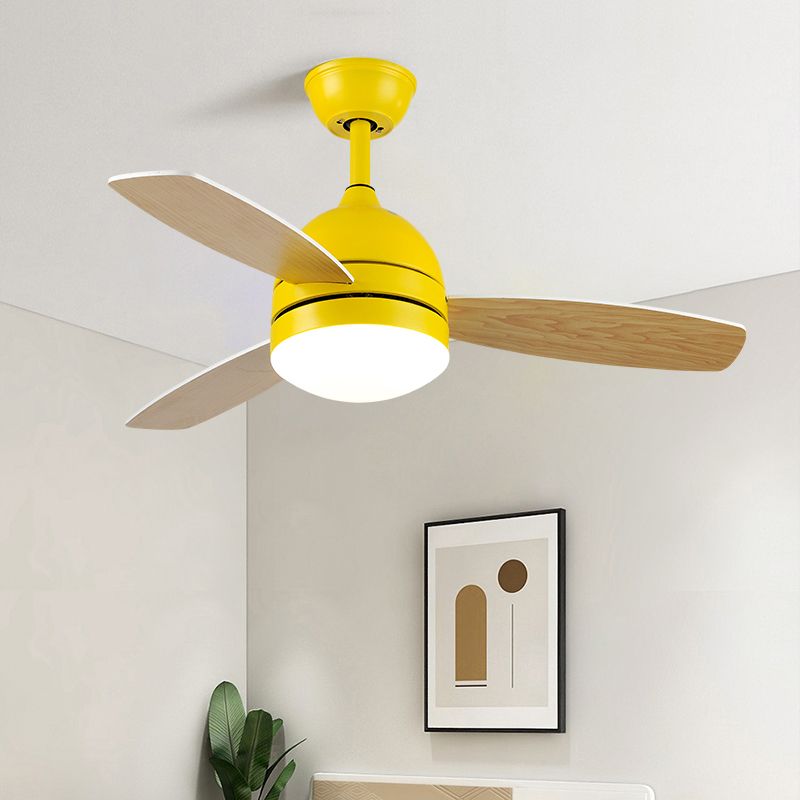 Dome Kindergarten Ceiling Fan Lamp Acrylic Macaron LED Semi Flush Mount Ceiling Light