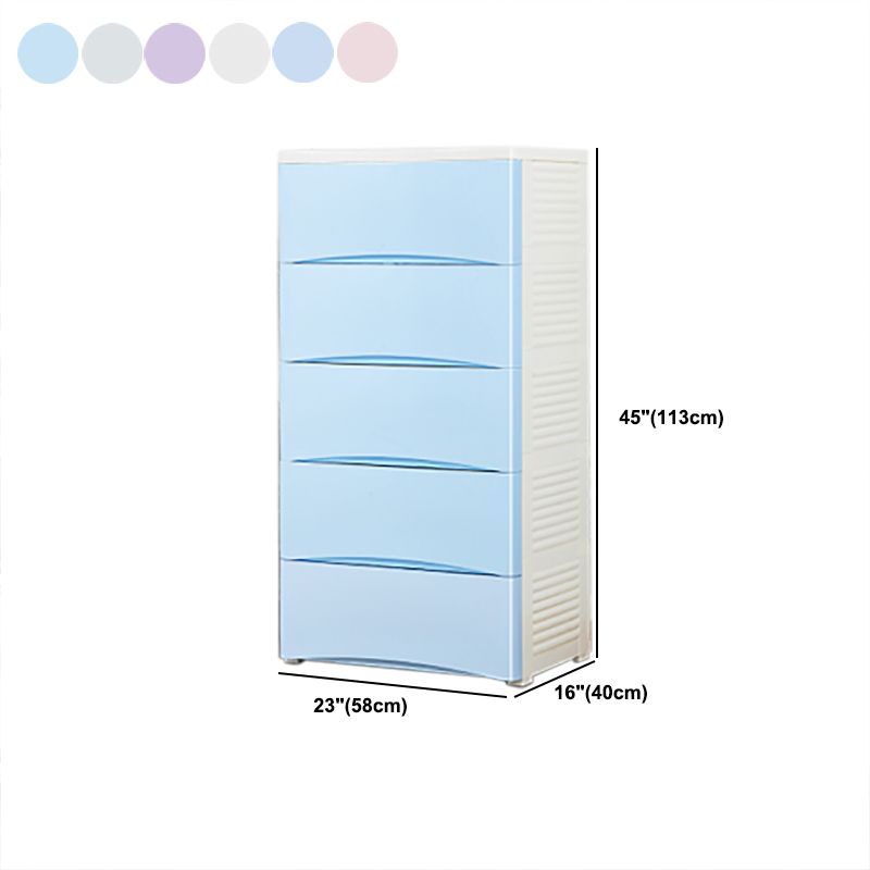 Contemporary Lingerie Chest Plastic Storage Chest with Drawers for Bedroom