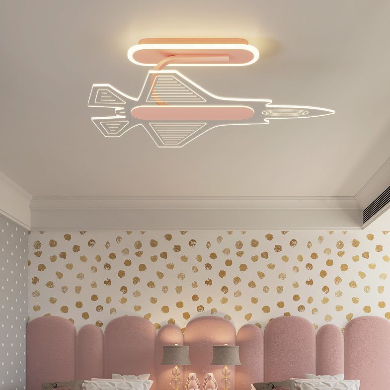 Avión acrílico led techo led caricatura LED semi flush luminosas para habitación infantil