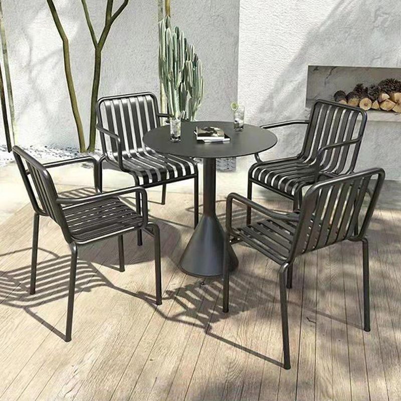 Contemporary Outdoor Round/Square Patio Table Iron Rust Resistant Coffee Table