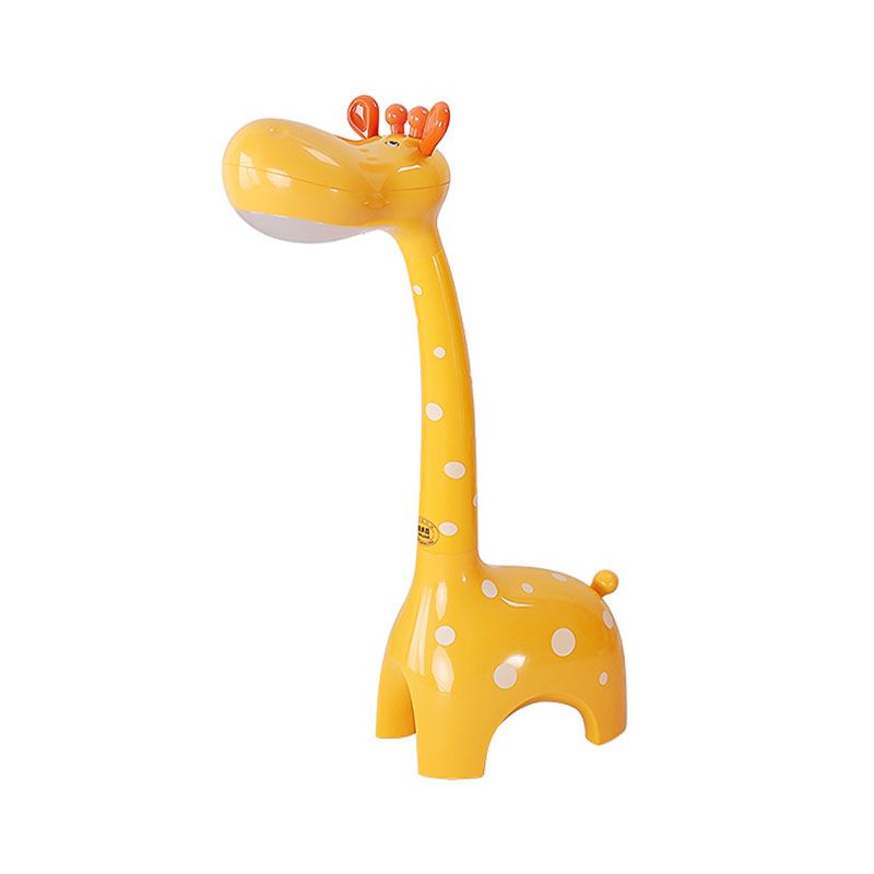 Lampada da scrivania per giraffa in plastica per bambini illuminazione da comodino bianco/giallo per bambini camera da letto