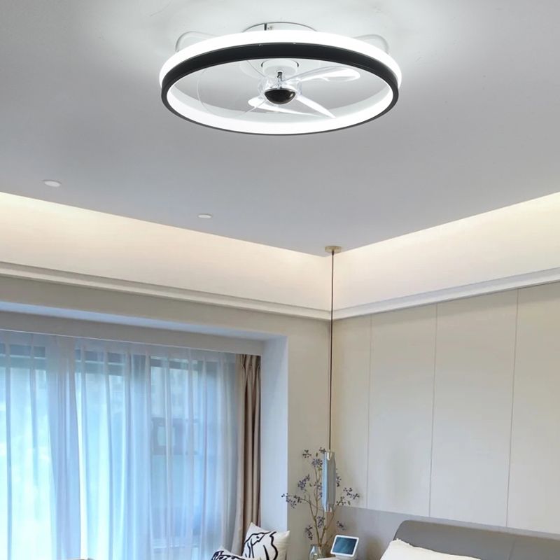 Modernism Single White/Black Ceiling Fan Lamp LED Acrylic Ceiling Fan Light