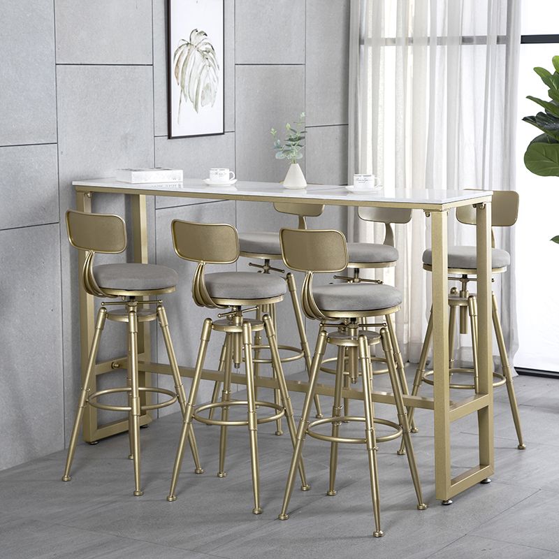 Glam in stile oro 41,3 "tavolo da bar h marmo rettangolo bianco tavolo da bistrot