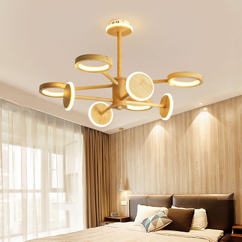 Lustre radial japonais Light Living Room LED LEMPORT DE PROSIDE DE PROBLÈME EN BEIGE