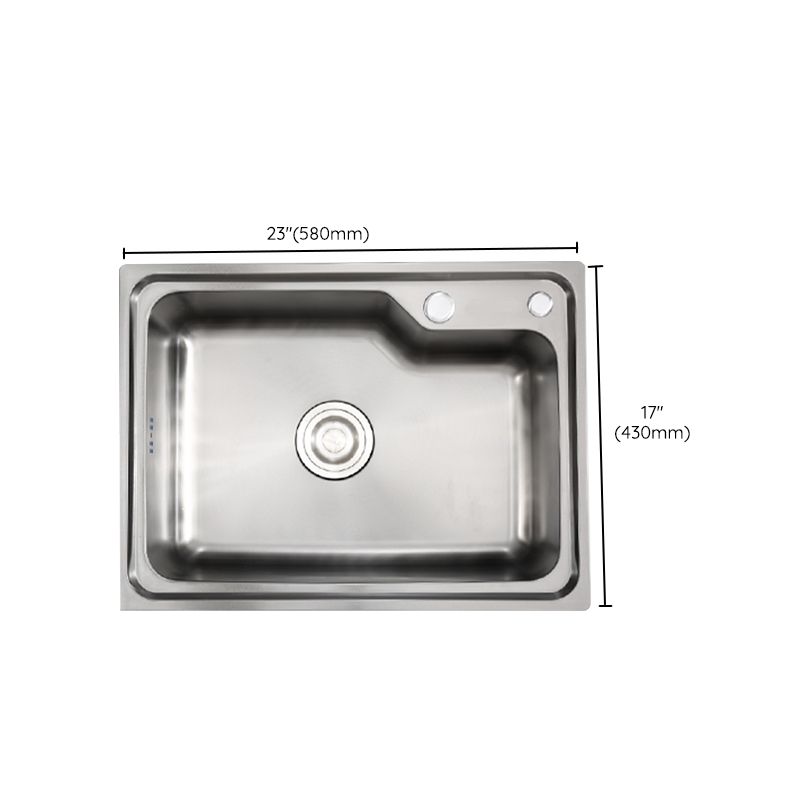 Contemporary Style Kitchen Sink Dirt Resistant Drop-In Kitchen Sink with Drain Assembly