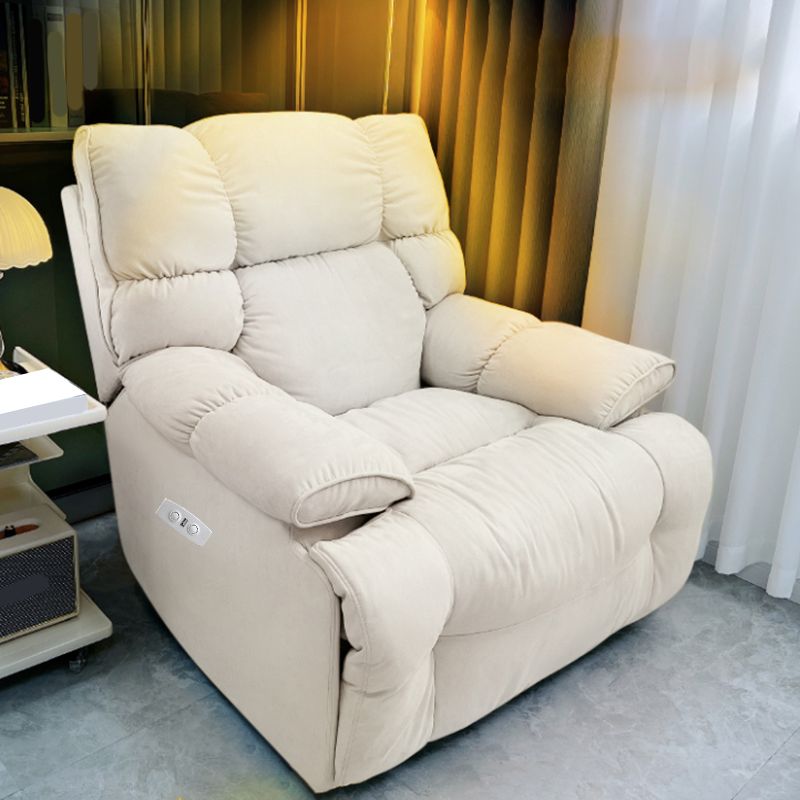 Contemporary Faux Leather Standard Recliner with Tufted Back