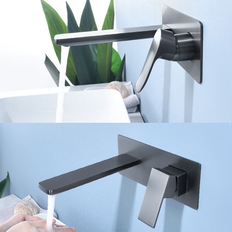 Modern Bathroom Faucet Solid Color Single Handle Wall Mounted Bathroom Faucet