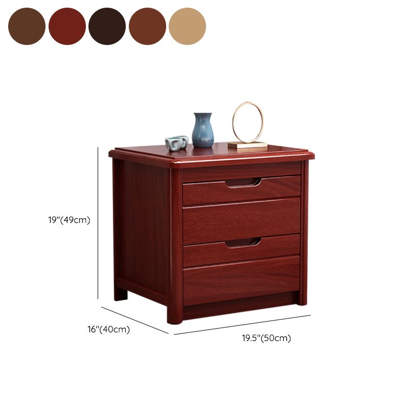 Modern Accent Table Nightstand Antique Finish Night Table with Drawers