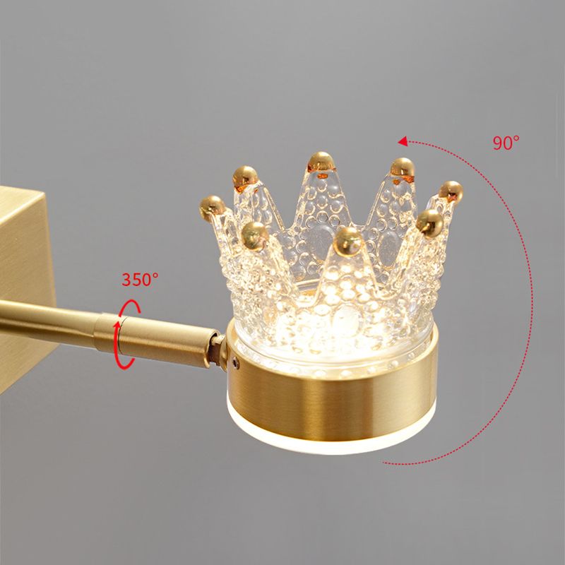 Nordic Style Vanity Light Crown Shape Vanity Lamp with Acrylic Shade for Shower Room