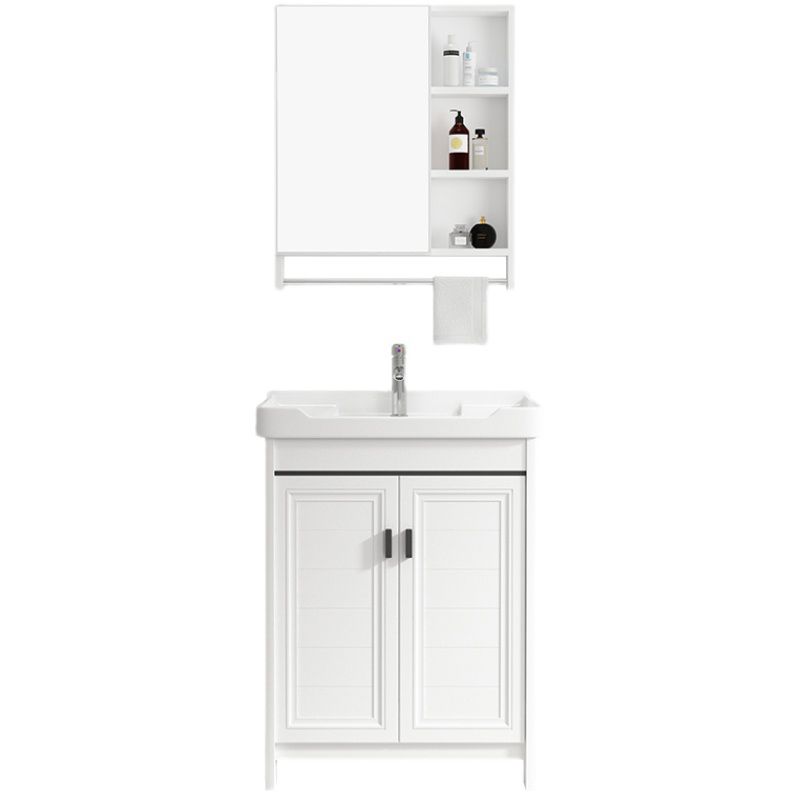 Bathroom Vanity Set Free Standing White Drawer Faucet Vanity with Mirror