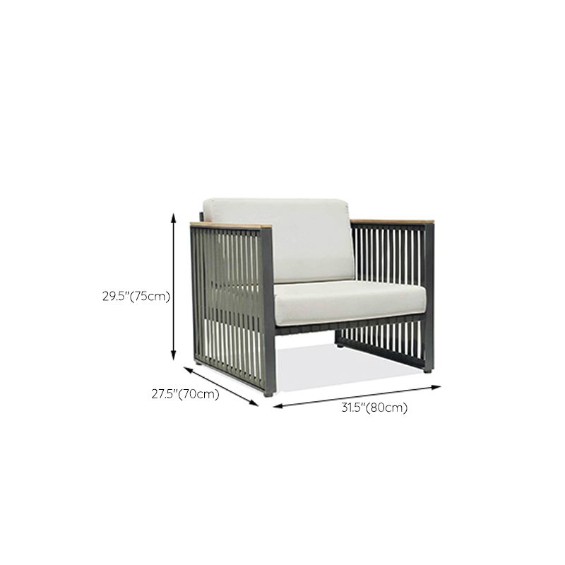 27.55" Wide Cushion Outdoor Sofa UV Resistant Metal Frame Patio Sofa