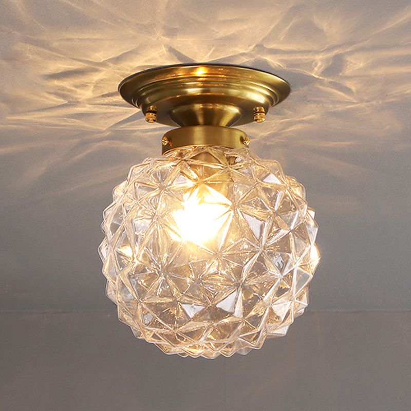 Sphere Shape Flush Light Modern Style Glass 1 Light Flush Ceiling Light for Living Room