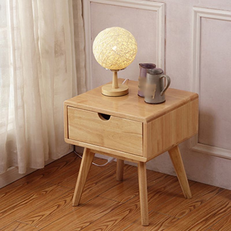 Solid Wood Modern Bed Nightstand Drawer Storage Legs Included Night Table