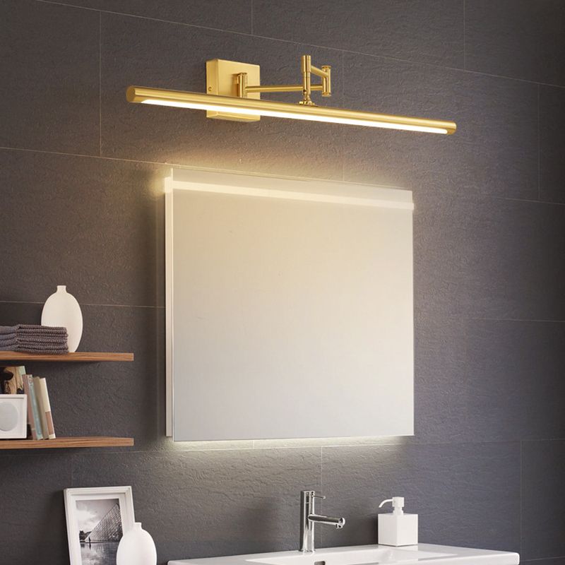 Modern Minimalist Style Tubes Wall Mounted Vanity Lights Copper Flush Mount Wall Sconce for Bathroom