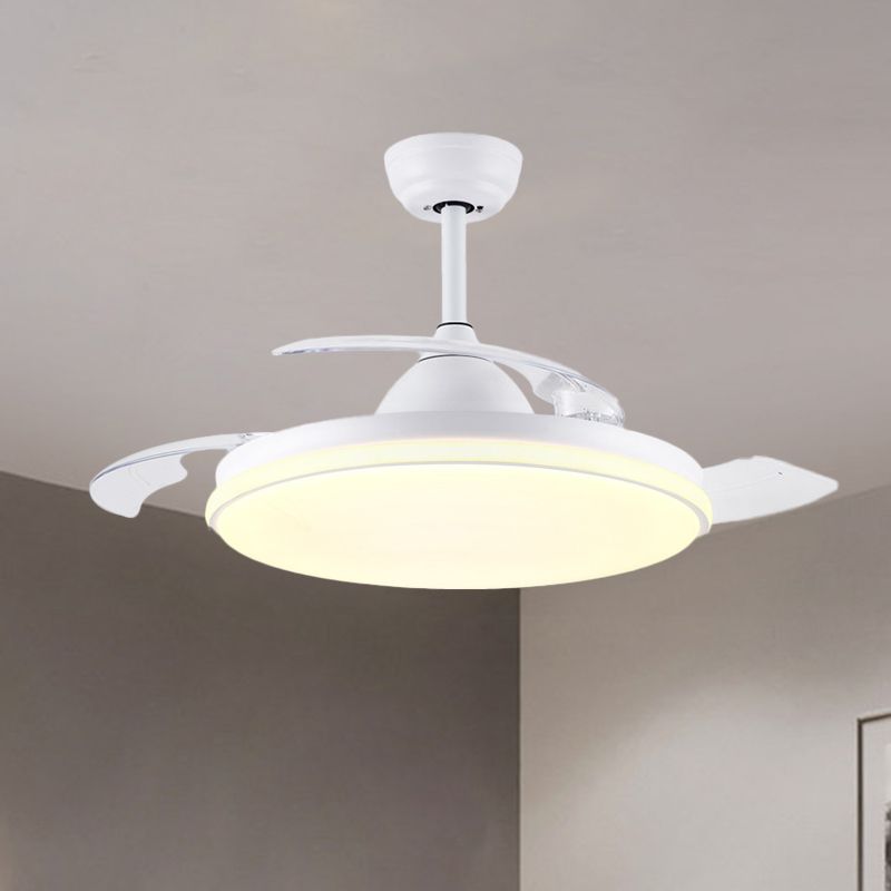 36 "" de large circulaire circulaire semi-luxueux Light Contemporain blanc / noir / or Éclairage de ventilateur à LED à LED à 3 lames pour le salon