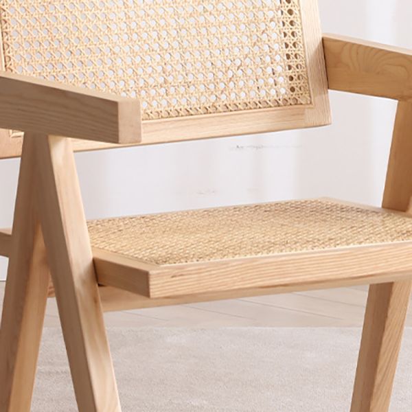 Modern Design Wicker Dining Chairs for Home Arm Open Back Side Chairs