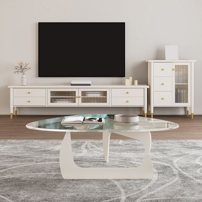 Solid Wood TV Media Stand Scandinavian Media Console with Drawers