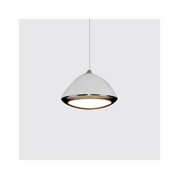 Modern Dome Pendant Light Metal 1 LED White Living Room Hanging Ceiling Light with Acrylic Diffuser in Warm/White