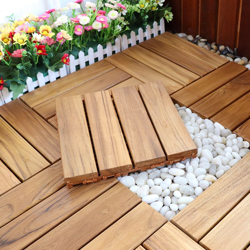 Interlocking Patio Flooring Tiles Solid Wood Patio Flooring Tiles for Outdoor