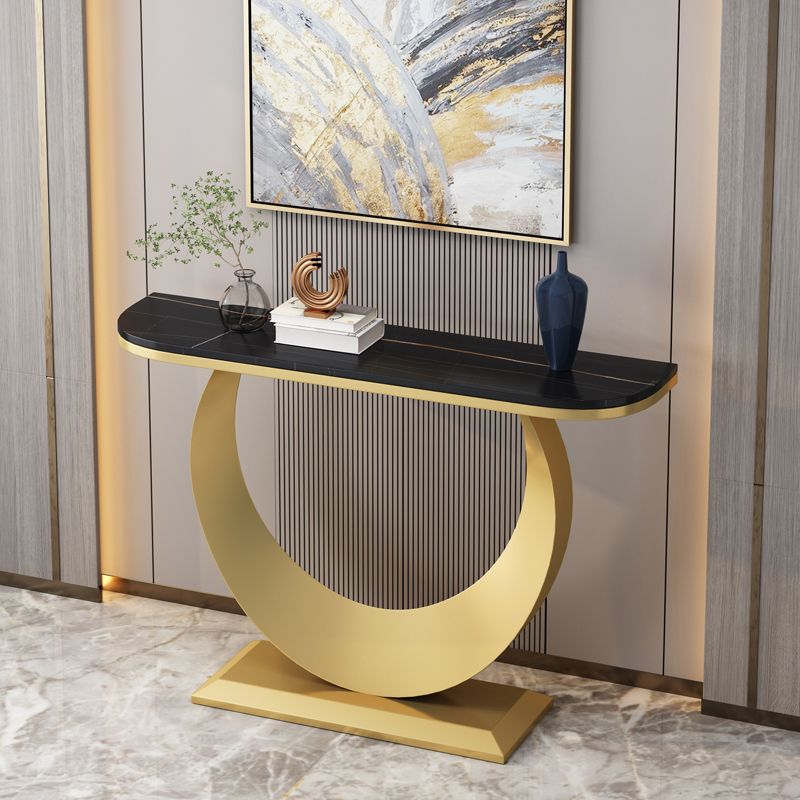 Accent Table with Stone Top Console Sofa Table for Hall 31.5"