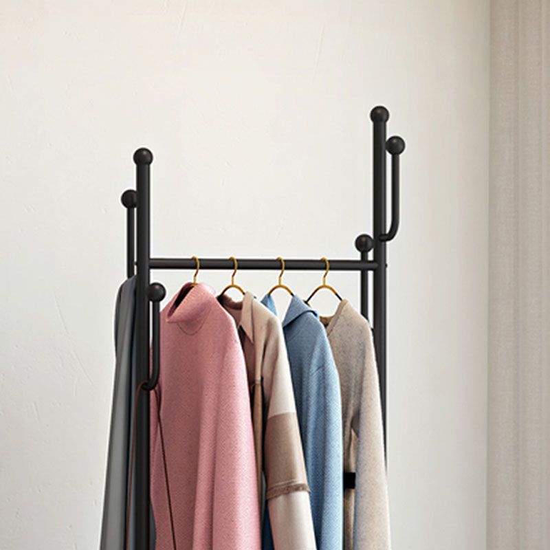 Glam Metallic Coat Hanger Pure Color Hooks Design Free Standing Coat Rack