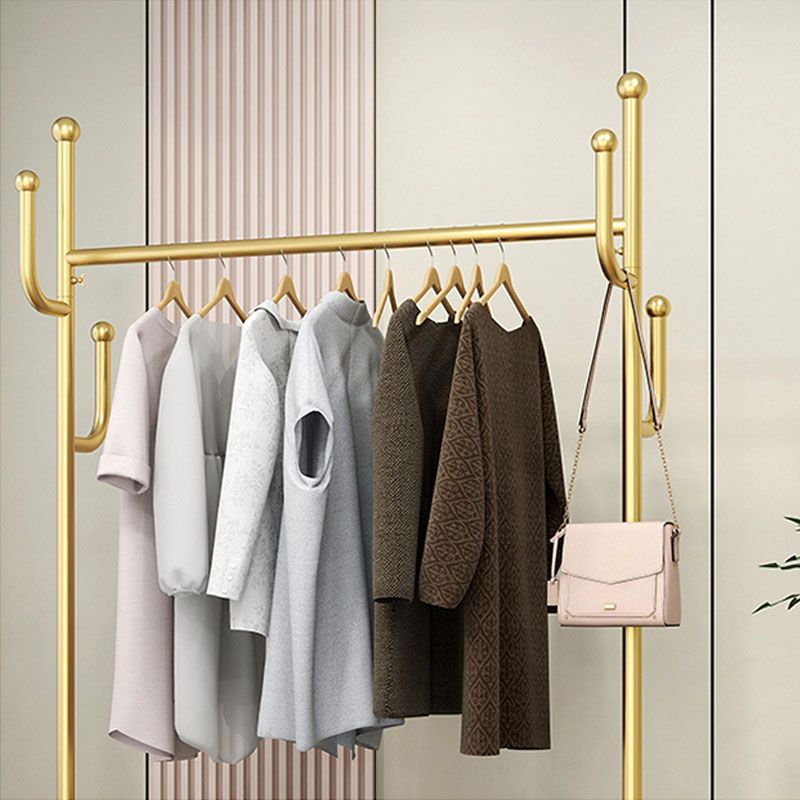 Modern Style Mobile Coat Rack Free Standing Hooks Design Metallic Coat Rack