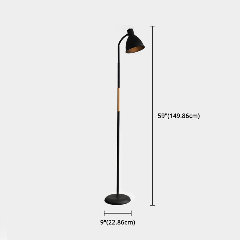 Nordic Bell Shade Vloer Standing Licht metalen Woonkamer Verstelbaar leesboeklamp